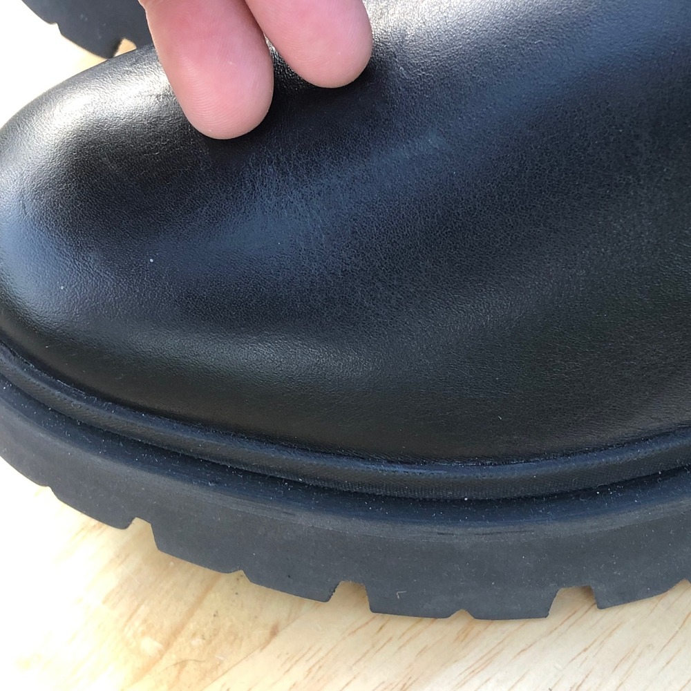 Schutz Chelsea Boots Black Womens 6.5 Chunky Grunge Billie Casual Thursday Biker - Picture 7 of 13